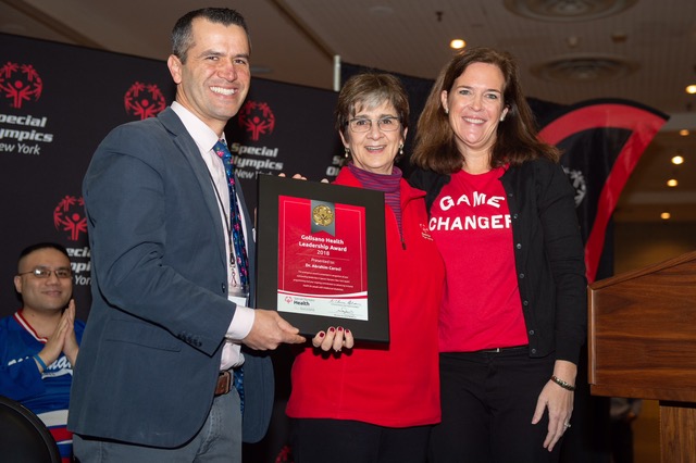 Foundation Director Ann Costello (c) and Special Olympics NY President Stacey Hensterman (r) Presented the Award and Saturday December 8th at Jacob K. Javits Center in NYC -- Dr. Caroci Is One of Only 109 Globally to be Honored with this Year's Golisano Award